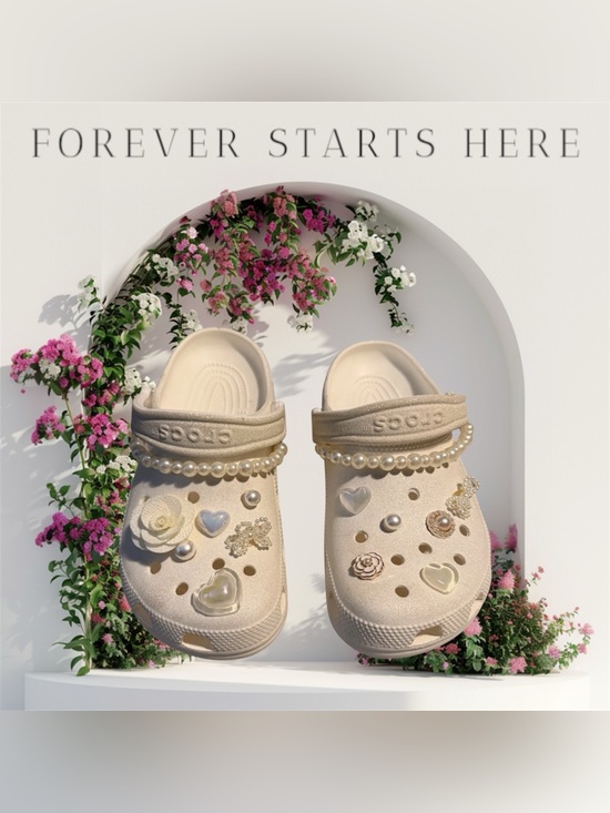 CROCS Shoes - Crocs Bridal Glam Shimmer with charms